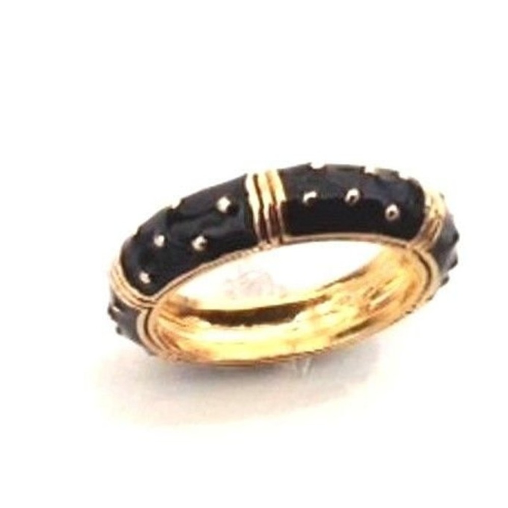 Hidalgo Style Black Enamel Band Ring